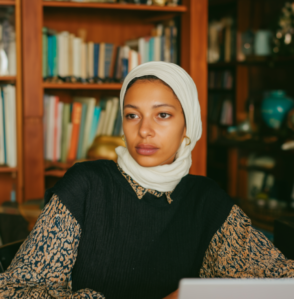 Woman Studying Indoors